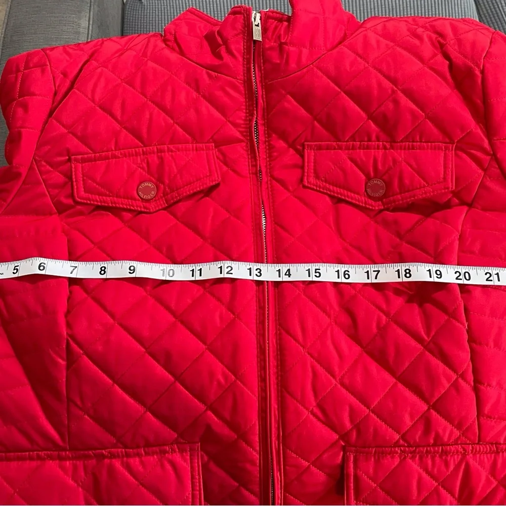 Tommy Hilfiger Woman’s Coat Jacket Red Diamond Quilt 2X - Picture 8 of 10